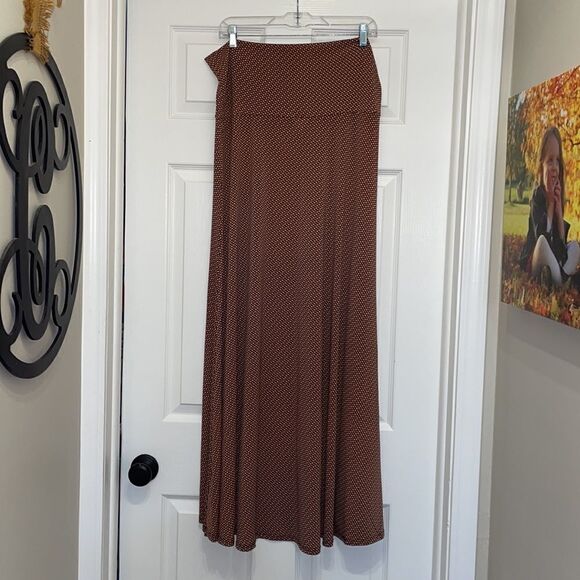 ✨LuLaRoe Coral, Yellow & Blue Circle Print Maxi Skirt - Picture 5 of 7